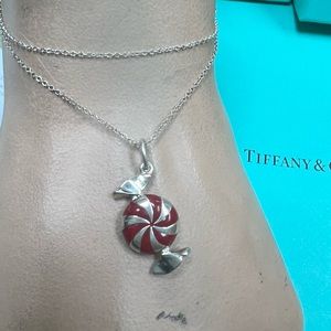 Tiffany & Co. Silver and Red Candy Pendant Necklace